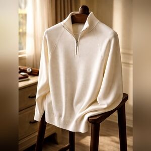 Creme Colored V-Neck Sweater Soft & Lightweight Size 2X Like New